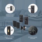 Georgian Rope Edge Scroll Black Door Handle Pack - 64mm Latch - tradefit - 4