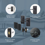 Georgian Rope Edge Scroll Black Door Handle Pack - 76mm Latch - tradefit - 4