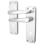 London Lever Door Handle 5 Lever Lock Kit / Pack - 153 x 40mm - 66mm Sash Lock & 76mm Hinges - Satin Aluminium - tradefit - 2