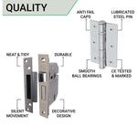 London Lever Door Handle 5 Lever Lock Kit / Pack - 153 x 40mm - 66mm Sash Lock & 76mm Hinges - Satin Aluminium - tradefit - 5
