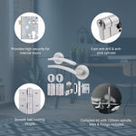 Euroda - Plus Satin Chrome Lever on Rose Door Handle Pack - Euro Lock & Cylinder - tradefit - 3
