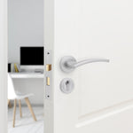 Euroda - Plus Satin Chrome Lever on Rose Door Handle Pack - Euro Lock & Cylinder - tradefit - 6