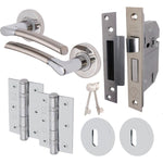 Bosa Duo Style Polished Chrome/Satin Nickel Lever on Rose Door Handle Pack - BS3621 5 Lever Sashlock - tradefit - 1