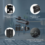 Euroda Black Lever on Rose Door Handle Pack - 3 Lever Lock & Thumbturn Cylinder - tradefit - 3