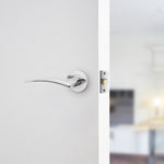Euroda - Plus Polished Chrome Lever on Rose Fire Door Handle Pack - Latch - FD30/60 - tradefit - 6