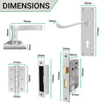 Victorian Scroll Satin Chrome Lever Door Handle Pack - 80mm Sashlock - tradefit - 2