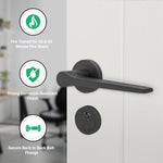 Tapera Matt Black Lever on Rose Door Handle Kit - Medium Duty FD30/60 - 80mm Euro Sashlock and Double Cylinder - Keyed to Differ - tradefit - 2