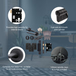 Euroda Black Lever on Rose Fire Door Handle Pack - Euro Lock & Thumbturn Cylinder - FD30/60 - tradefit - 3