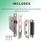 Mortice Fire Rated Sashlock - 64mm Case Size - 44mm Backset - Satin Nickel - tradefit - 4
