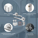Euroda Polished Chrome Lever on Rose Fire Door Handle Pack - Bathroom - FD30/60 - tradefit - 3
