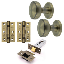 Martil Antique Brass Mortice Door Knob Kit - 76mm Latch - tradefit