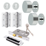 Tangier Polished Chrome Mortice Door Knob Kit - 80mm Sashlock - tradefit - 1