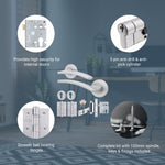 Euroda - Plus Satin Chrome Lever on Rose Door Handle Pack - 3 Lever Lock & Thumbturn Cylinder - tradefit - 3