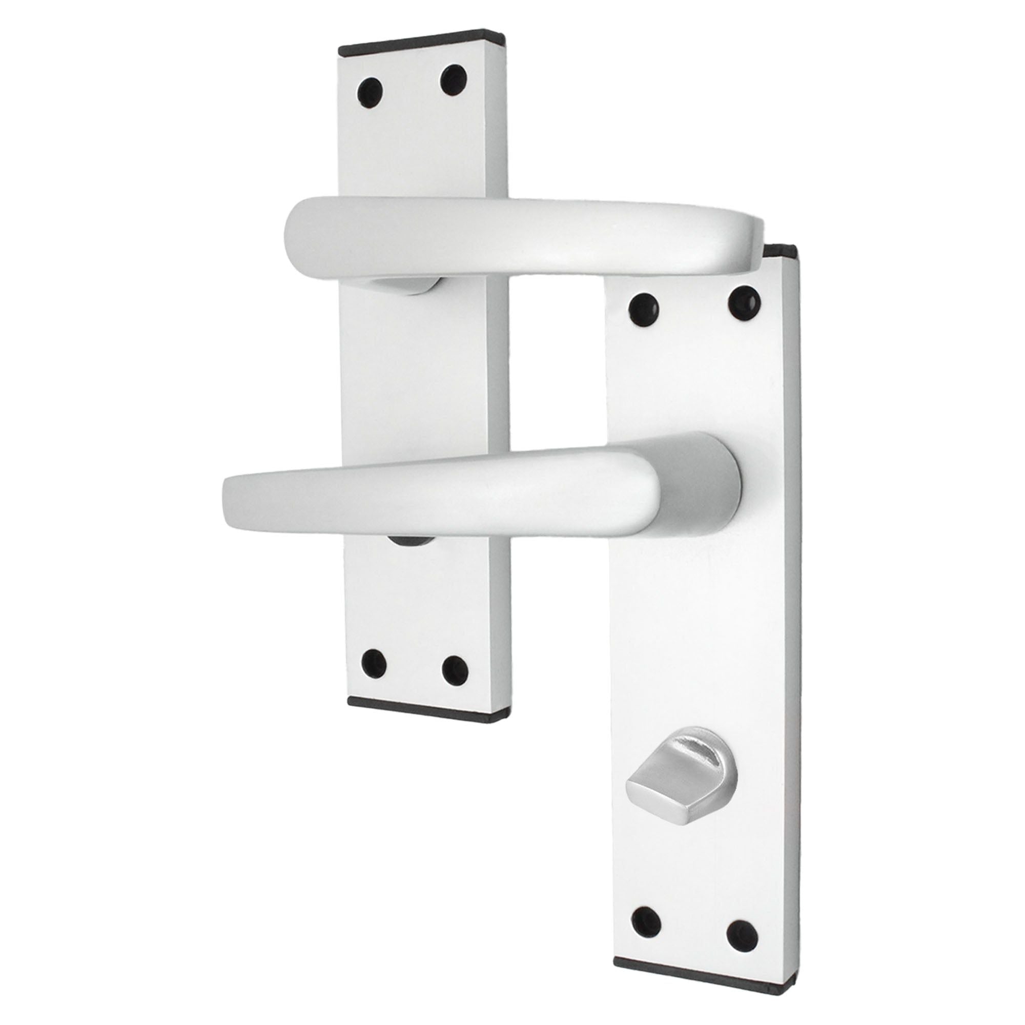 Aluminium Council Lever Bathroom Set 150 x 40mm Satin Aluminium