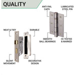 Aluminium Council Lever Bathroom Pack - 150 x 40mm - 66mm Lock x 76mm Hinges - Satin Aluminium - tradefit - 5