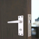 Aluminium Council Lever Bathroom Pack - 150 x 40mm - 66mm Lock x 76mm Hinges - Satin Aluminium - tradefit - 6