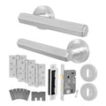 Moreno Satin Nickel Lever on Rose Door Handle Kit - Medium Duty FD30/60 - 80mm Sashlock