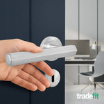 Moreno Satin Nickel Lever on Rose Door Handle Kit - Medium Duty FD30/60 - 80mm Sashlock - tradefit - 6