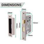 Return To Door Lever on Rose - 19 x 52mm - Satin Aluminium - 19mm Bathroom Pack - tradefit - 4