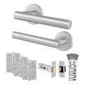 Vigo Stainless Steel Lever on Rose Door Handle Kit - Medium Duty FD30/60 - 76mm Latch