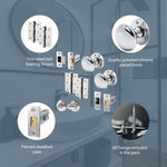 Victorian Polished Chrome Mortice Door Knob Kit - 76mm Bathroom Deadbolt & 76mm Hinges - tradefit - 4
