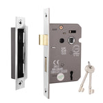 Mortice Fire Rated Sashlock - 80mm Case Size - 57mm Backset - Polished Chrome - tradefit - 1