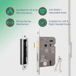 Mortice Fire Rated Sashlock - 80mm Case Size - 57mm Backset - Polished Chrome - tradefit - 2