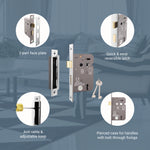 Mortice Fire Rated Sashlock - 80mm Case Size - 57mm Backset - Polished Chrome - tradefit - 3