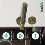 Dumont Antique Brass Lever on Rose Door Handle Kit - 64mm Bathroom Lock - tradefit - 2