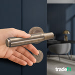 Flores Antique Brass Lever on Rose Door Handle Kit - Medium Duty FD30/60 - 80mm Euro Sashlock and Double Cylinder - Keyed Alike - tradefit - 6