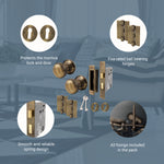 Victorian Ringed Antique Brass Mortice Door Knob Kit - 80mm Sashlock - tradefit - 4