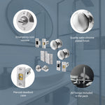 Victorian Satin Chrome Mortice Door Knob Kit - 76mm Bathroom Deadbolt & 76mm Hinges - tradefit - 4