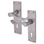 Victorian Scroll Satin Chrome Lever Door Handle Pack - BS3621 5 Lever Lock - tradefit - 2