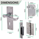 Victorian Scroll Satin Chrome Lever Door Handle Pack - BS3621 5 Lever Lock - tradefit - 4