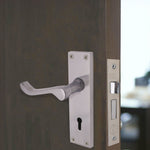 Victorian Scroll Satin Chrome Lever Door Handle Pack - BS3621 5 Lever Lock - tradefit - 6