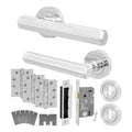 Moreno Polished Chrome Lever on Rose Door Handle Kit - Medium Duty FD30/60 - 80mm Sashlock