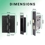 Euroda - Plus Black Fire Door Handle Pack - Sash Lock - FD30/60 - tradefit - 5