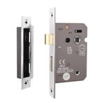 Mortice Fire Rated Bathroom Lock - 64mm / 44mm Backset - Polished Chrome - tradefit - 1