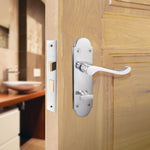 Mortice Fire Rated Bathroom Lock - 64mm / 44mm Backset - Polished Chrome - tradefit - 7
