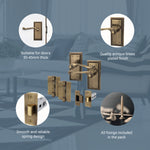 Georgian Rope Edge Scroll Antique Brass Door Handle Pack - 76mm Latch - tradefit - 4