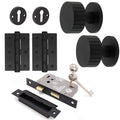 Nador Matt Black Mortice Door Knob Kit - 80mm Sashlock