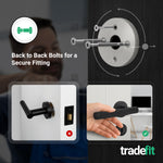 Dumont Matt Black Lever on Rose Door Handle Kit - Heavy Duty FD30/60 - DIN Euro Sashlock and Thumbturn Cylinder - Keyed to Differ - tradefit - 3