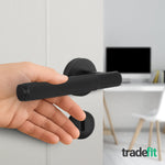 Dumont Matt Black Lever on Rose Door Handle Kit - Sashlock - tradefit - 6