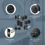 Victorian Ringed Black Mortice Door Knob Kit - 76mm Bathroom Deadbolt - tradefit - 4