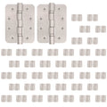 40 Pairs Fire Door Hinges 4" Stainless Steel Grade 13  Radius Corner - 102x76x3mm