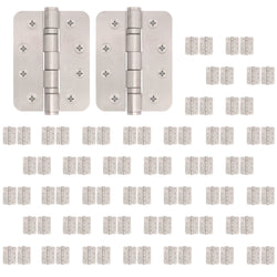 40 Pairs Fire Door Hinges 4" Stainless Steel Grade 13 Radius Corner - 102x76x3mm - tradefit