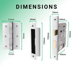 Euroda - Plus Polished Chrome Door Handle Pack - Sash Lock - tradefit - 5