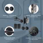 Euroda - Plus Black Lever on Rose Door Handle Pack - Bathroom - tradefit - 3