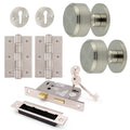 Temara Satin Nickel Mortice Door Knob Kit - 80mm Sashlock