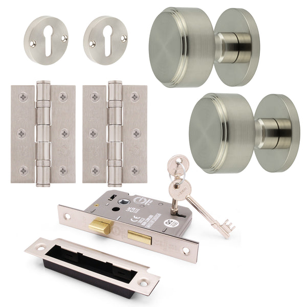 Temara Satin Nickel Mortice Door Knob Kit - 80mm Sashlock - tradefit - Featured Image